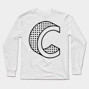 3D Ben Day Dot Isometric Letter C Long Sleeve T-Shirt